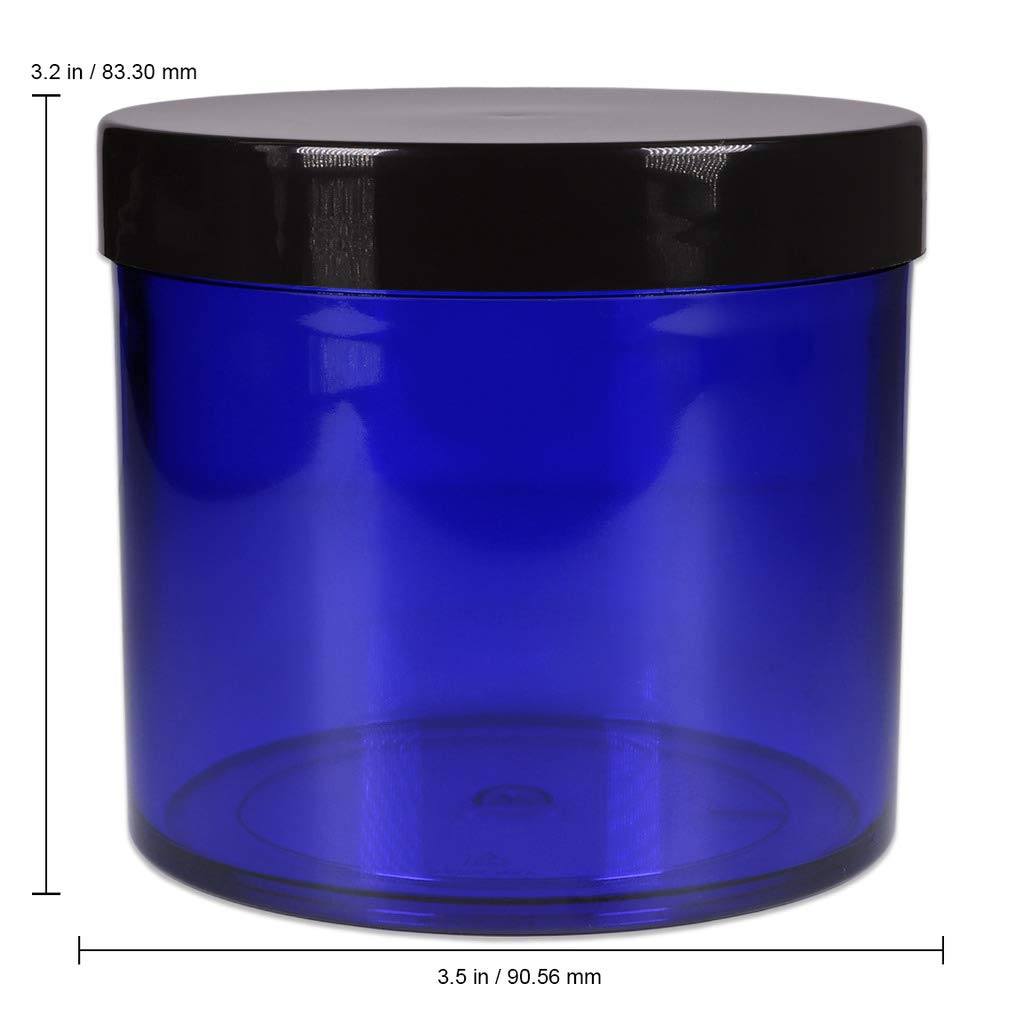 Beauticom 10 Oz. (300G /300Ml) (Quantity: 3 Packs) Thick Wall Round Leak Proof Clear Acrylic Jars With Lids For Cream, Salves (3